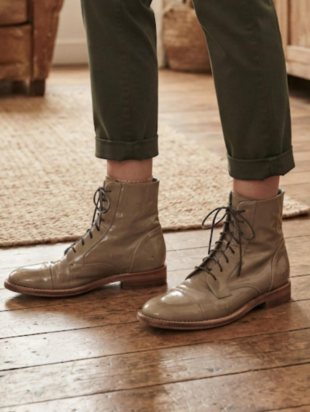 Brunello Cucinelli Women Mid CalfL combat eather Lace Up Boots shoes sz 36/6